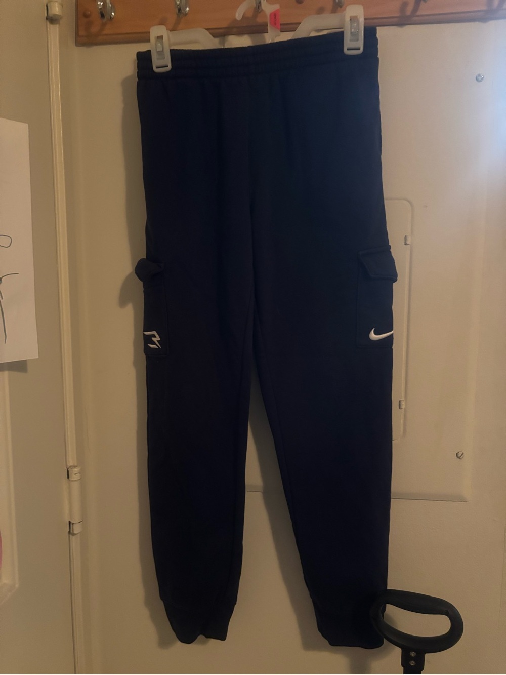 Nike Kids Black Cargo Joggers with Swoosh